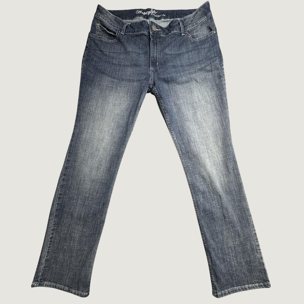Wrangler Jeans Womens 19 Blue Straight Leg Stretch 1009MWTMS Medium Wash Denim